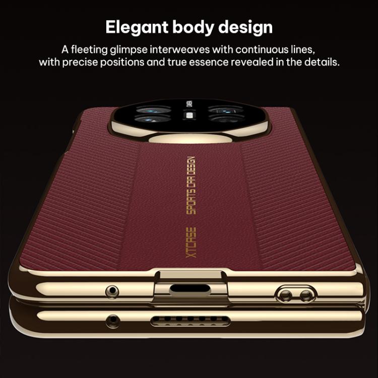 For Huawei Mate X3 / X5 GKK Change to Mate XTs Ultimate Series Integrated Electroplated Vegan Leather Embossed Phone Case