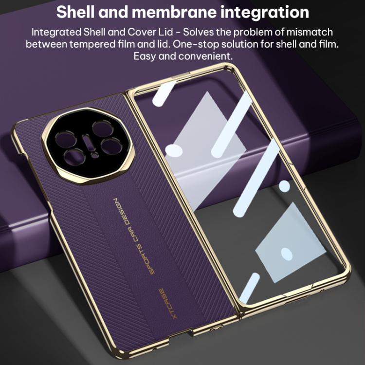 For Huawei Mate X3 / X5 GKK Change to Mate XTs Ultimate Series Integrated Electroplated Vegan Leather Embossed Phone Case