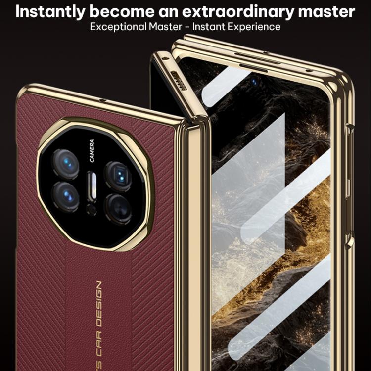 For Huawei Mate X3 / X5 GKK Change to Mate XTs Ultimate Series Integrated Electroplated Vegan Leather Embossed Phone Case