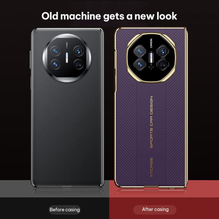 For Huawei Mate X3 / X5 GKK Change to Mate XTs Ultimate Series Integrated Electroplated Vegan Leather Embossed Phone Case