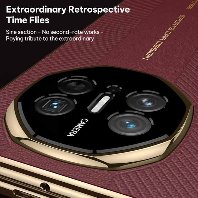 For Huawei Mate X3 / X5 GKK Change to Mate XTs Ultimate Series Integrated Electroplated Vegan Leather Embossed Phone Case