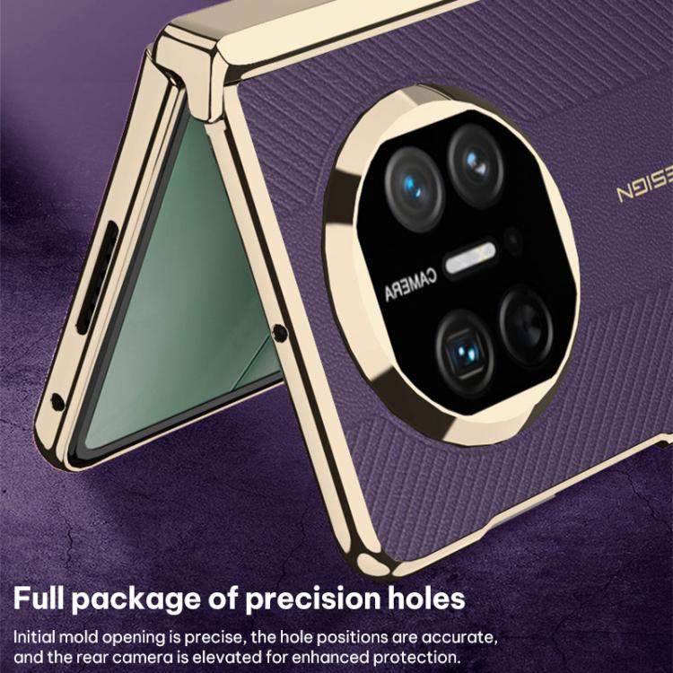For Huawei Mate X6 GKK Integrated Magnetic Fold Hinge Side Holder Plain Leather Phone Case