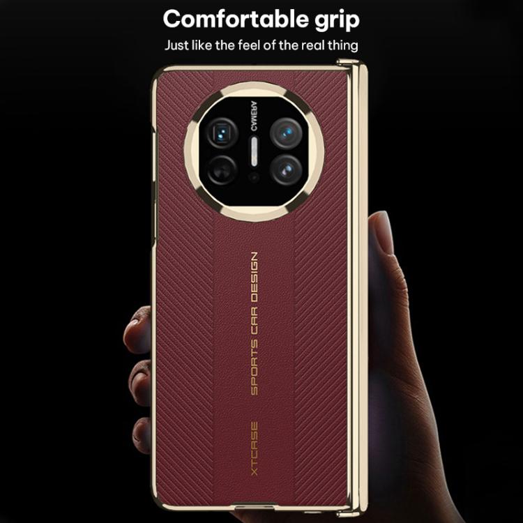 For Huawei Mate X6 GKK Integrated Magnetic Fold Hinge Side Holder Plain Leather Phone Case
