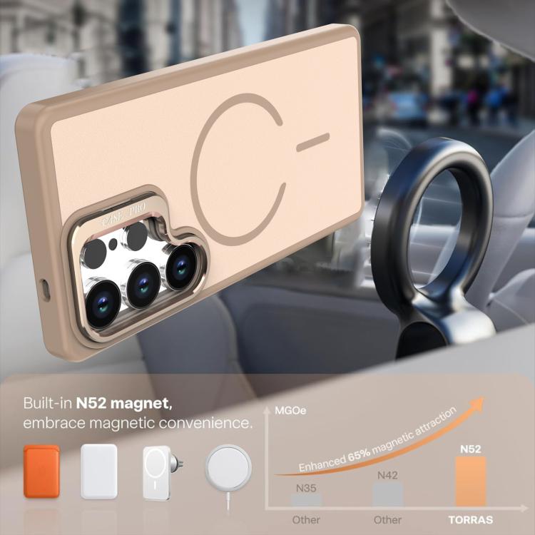 For Samsung Galaxy S23 Ultra 5G Bright Color Contrast Skin-feel Camera Bracket Magsafe Phone Case