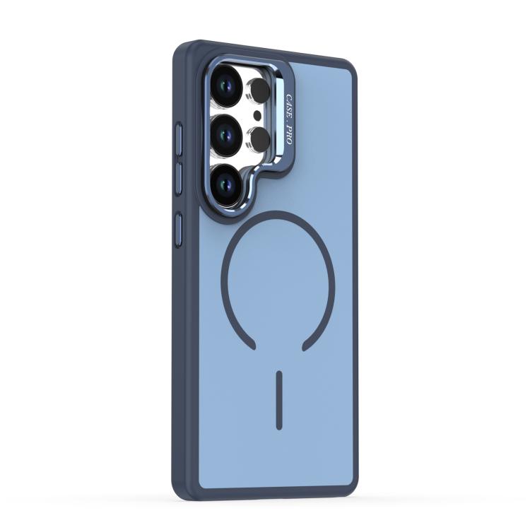For Samsung Galaxy S25 Ultra 5G Bright Color Contrast Skin-feel Camera Bracket Magsafe Phone Case