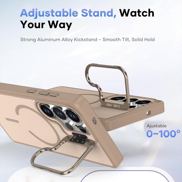 For Samsung Galaxy S25 Ultra 5G Bright Color Contrast Skin-feel Camera Bracket Magsafe Phone Case