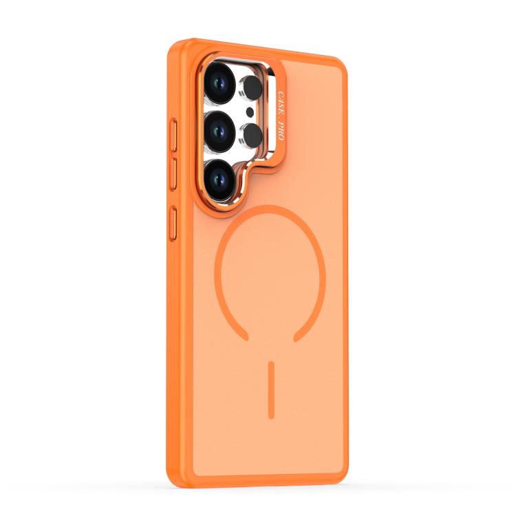 For Samsung Galaxy S26 Ultra 5G Bright Color Contrast Skin-feel Camera Bracket Magsafe Phone Case