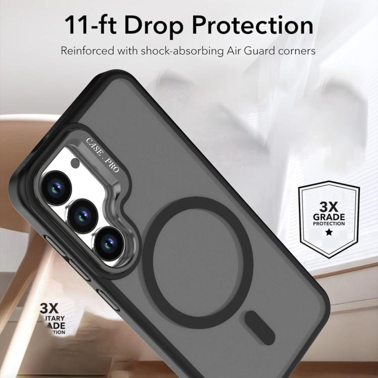 For Samsung Galaxy S25 Ultra 5G Bright Color Frosted Skin-feel Camera Bracket Magsafe Phone Case