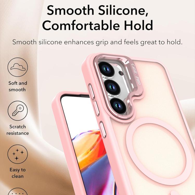 For Samsung Galaxy S25 Ultra 5G Bright Color Frosted Skin-feel Camera Bracket Magsafe Phone Case