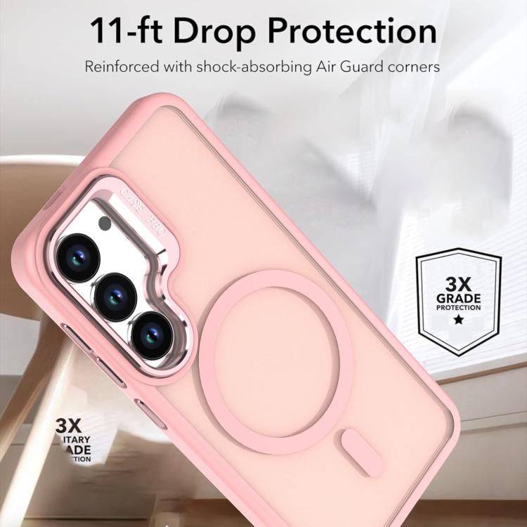 For Samsung Galaxy S25 Ultra 5G Bright Color Frosted Skin-feel Camera Bracket Magsafe Phone Case