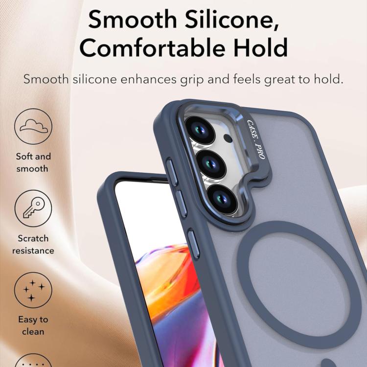For Samsung Galaxy S25 Ultra 5G Bright Color Frosted Skin-feel Camera Bracket Magsafe Phone Case