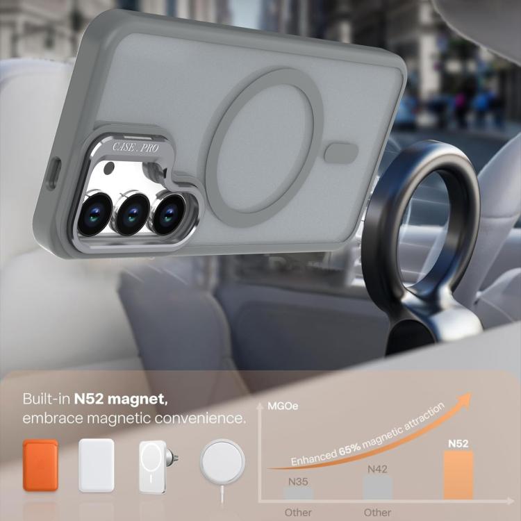 For Samsung Galaxy S25 Ultra 5G Bright Color Frosted Skin-feel Camera Bracket Magsafe Phone Case