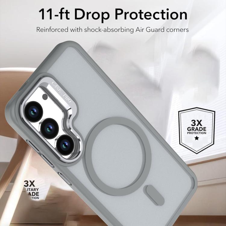 For Samsung Galaxy S25 Ultra 5G Bright Color Frosted Skin-feel Camera Bracket Magsafe Phone Case