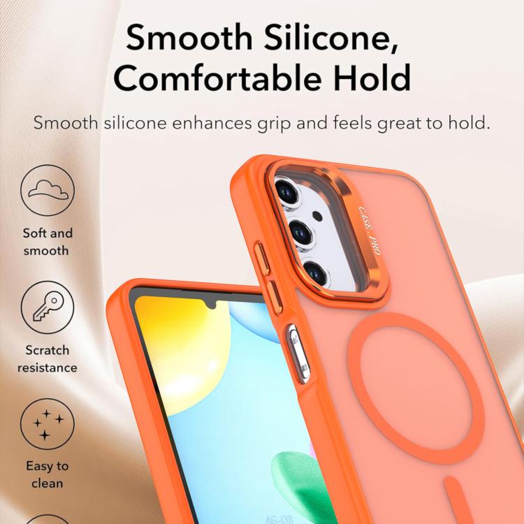 For Samsung Galaxy A05s 4G Bright Color Frosted Skin-feel Camera Bracket Magsafe Phone Case