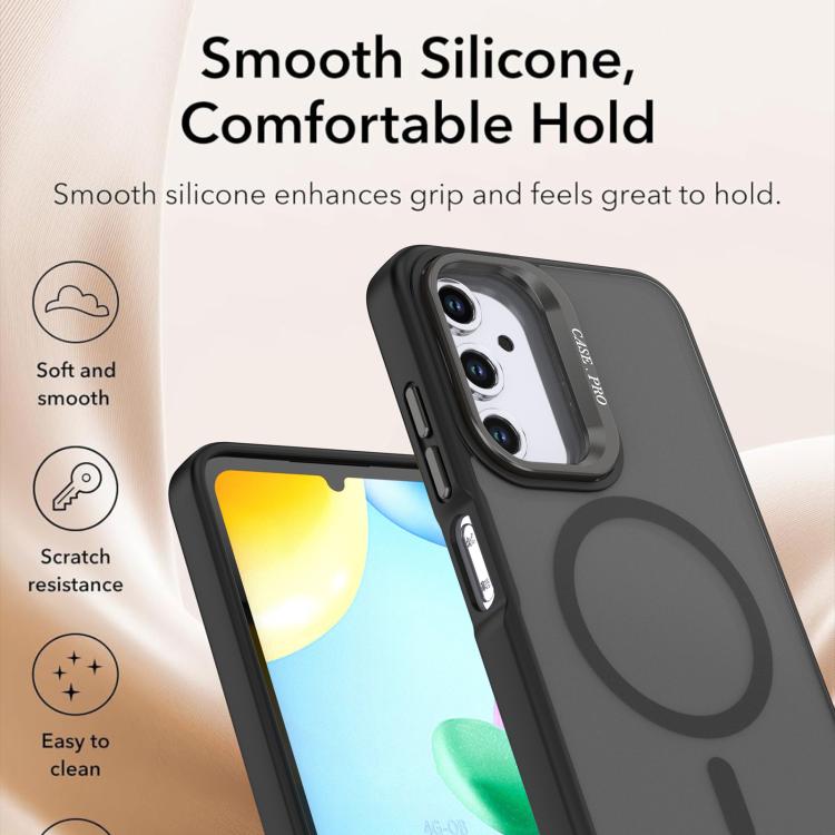 For Samsung Galaxy A05s 4G Bright Color Frosted Skin-feel Camera Bracket Magsafe Phone Case