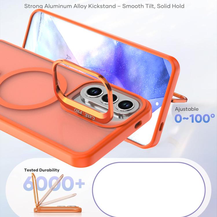 For Samsung Galaxy A25 5G Bright Color Frosted Skin-feel Camera Bracket Magsafe Phone Case