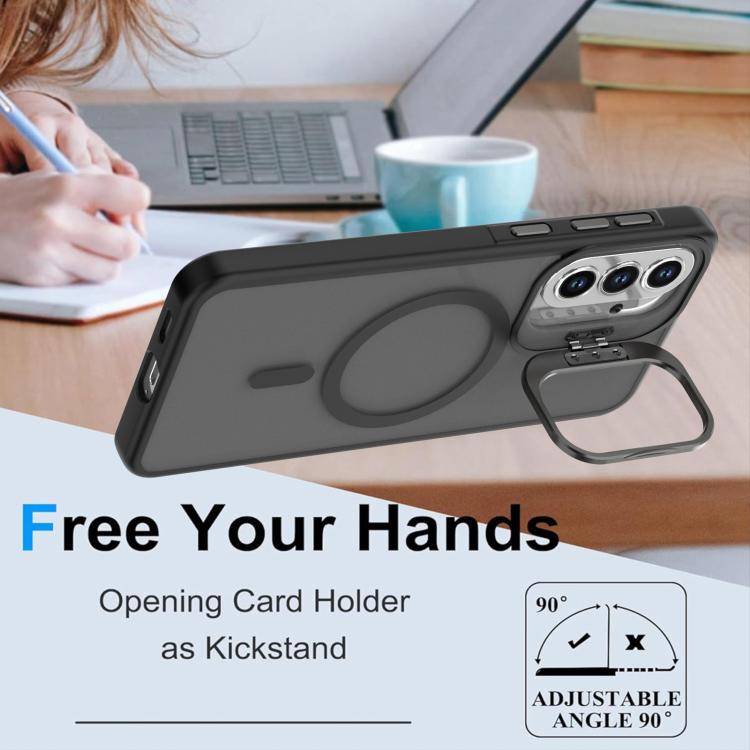 For Samsung Galaxy A25 5G Bright Color Frosted Skin-feel Camera Bracket Magsafe Phone Case