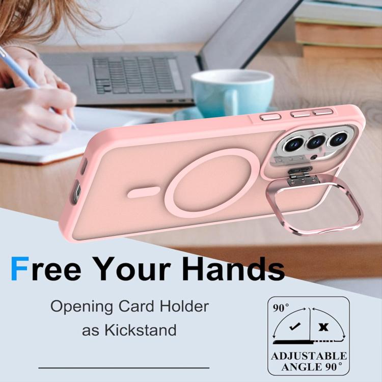For Samsung Galaxy A25 5G Bright Color Frosted Skin-feel Camera Bracket Magsafe Phone Case