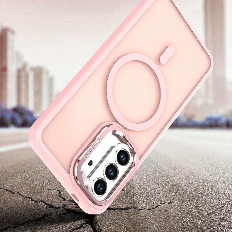 For Samsung Galaxy A25 5G Bright Color Frosted Skin-feel Camera Bracket Magsafe Phone Case