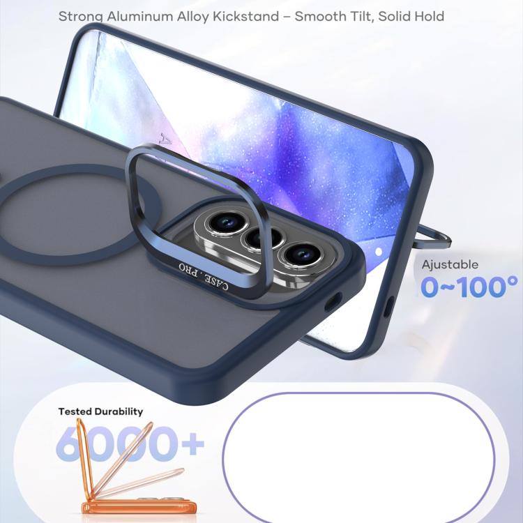 For Samsung Galaxy A25 5G Bright Color Frosted Skin-feel Camera Bracket Magsafe Phone Case