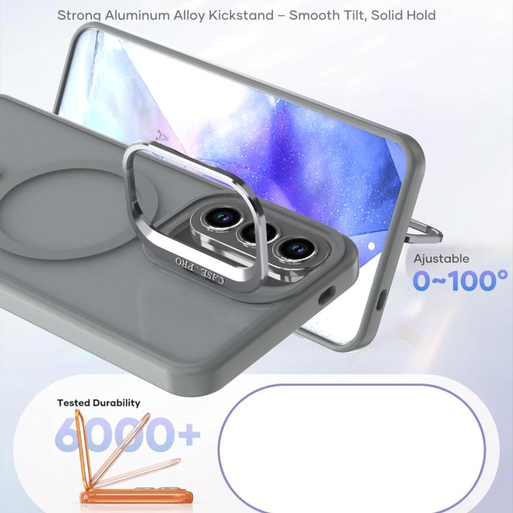 For Samsung Galaxy A34 5G Bright Color Frosted Skin-feel Camera Bracket Magsafe Phone Case