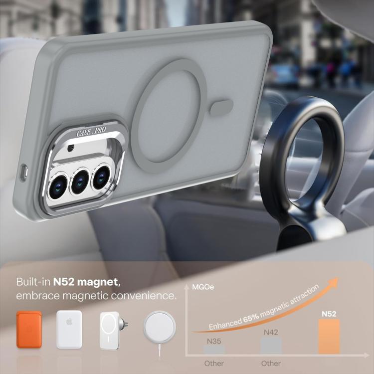 For Samsung Galaxy A35 5G Bright Color Frosted Skin-feel Camera Bracket Magsafe Phone Case