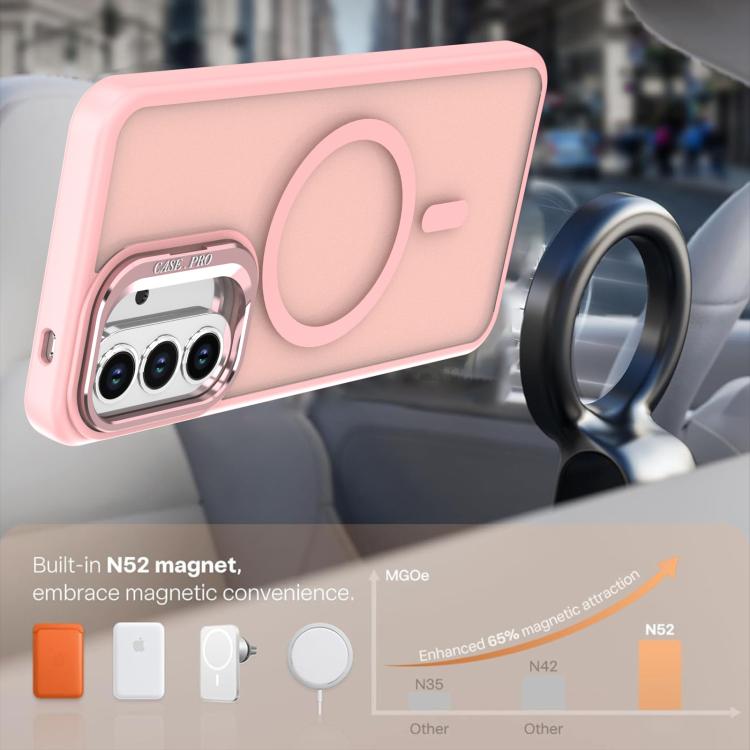 For Samsung Galaxy A55 5G Bright Color Frosted Skin-feel Camera Bracket Magsafe Phone Case