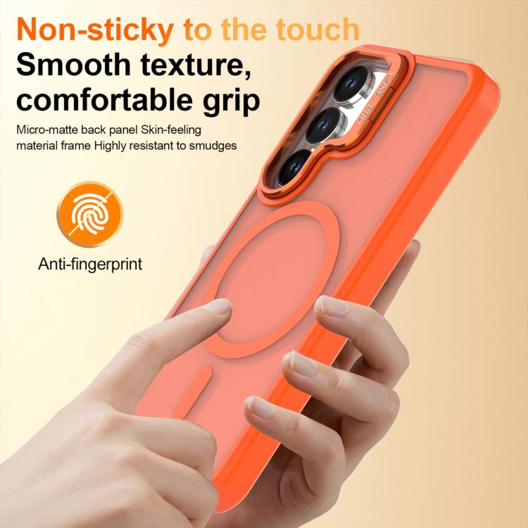 For Samsung Galaxy S23 FE 5G Bright Color Frosted Skin-feel Camera Bracket Magsafe Phone Case