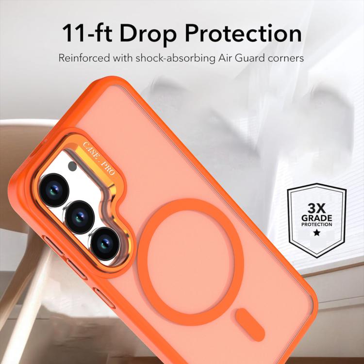 For Samsung Galaxy S23 FE 5G Bright Color Frosted Skin-feel Camera Bracket Magsafe Phone Case