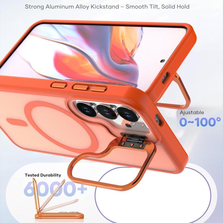 For Samsung Galaxy S23 FE 5G Bright Color Frosted Skin-feel Camera Bracket Magsafe Phone Case
