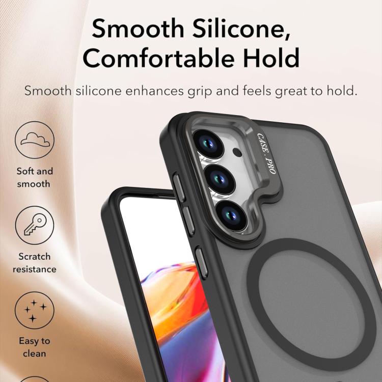 For Samsung Galaxy S23 FE 5G Bright Color Frosted Skin-feel Camera Bracket Magsafe Phone Case