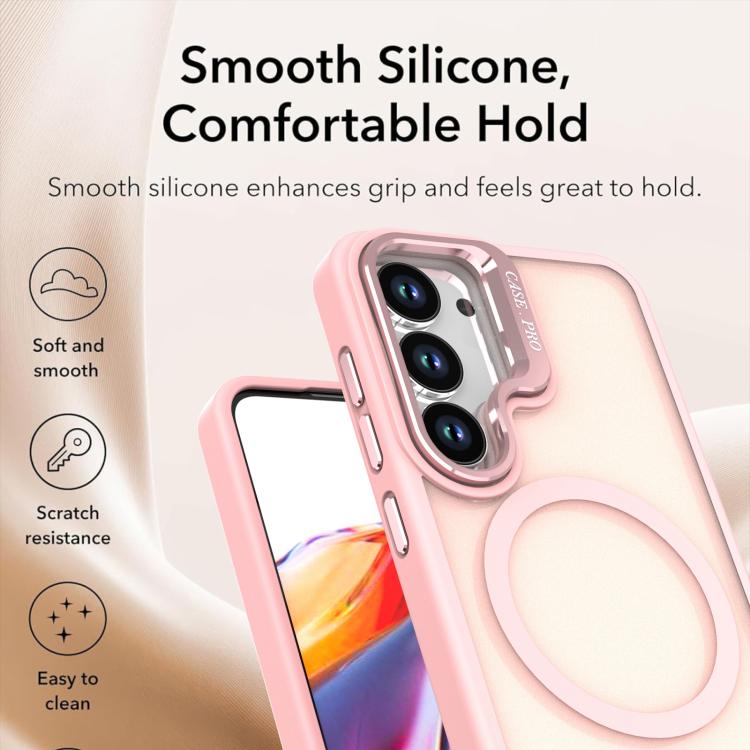 For Samsung Galaxy S23 FE 5G Bright Color Frosted Skin-feel Camera Bracket Magsafe Phone Case