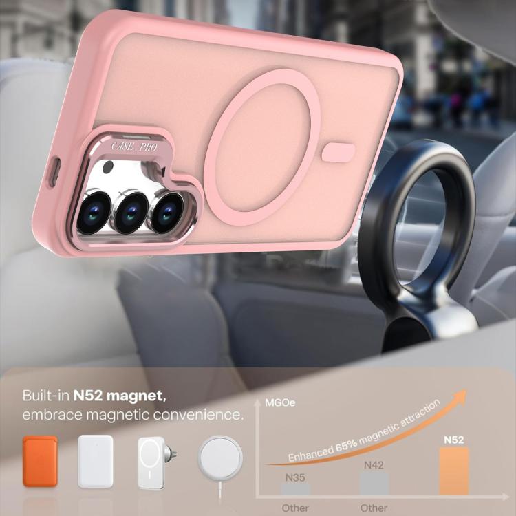 For Samsung Galaxy S23 FE 5G Bright Color Frosted Skin-feel Camera Bracket Magsafe Phone Case