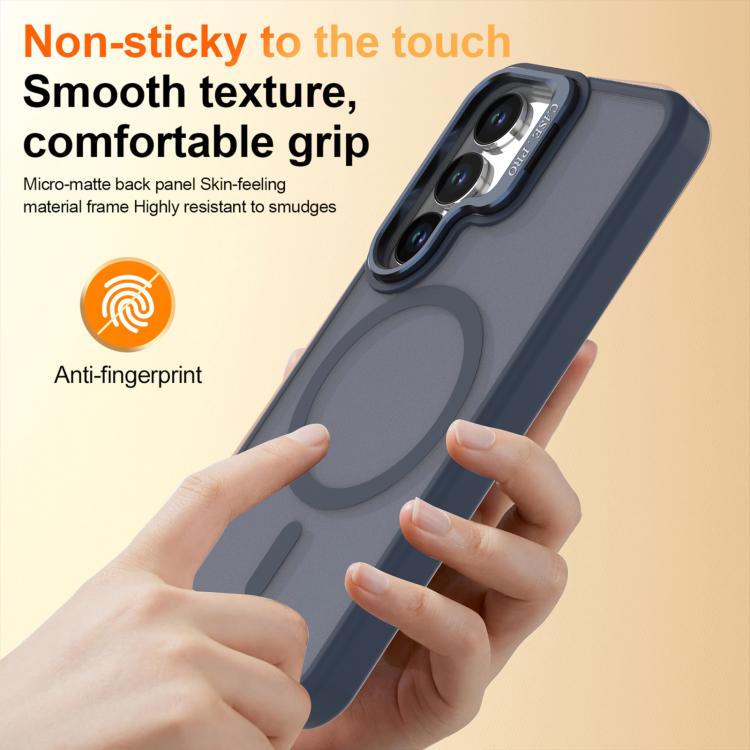 For Samsung Galaxy S23 FE 5G Bright Color Frosted Skin-feel Camera Bracket Magsafe Phone Case