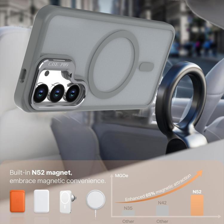 For Samsung Galaxy S23 FE 5G Bright Color Frosted Skin-feel Camera Bracket Magsafe Phone Case