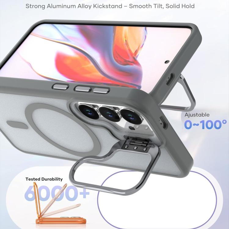 For Samsung Galaxy S23 FE 5G Bright Color Frosted Skin-feel Camera Bracket Magsafe Phone Case