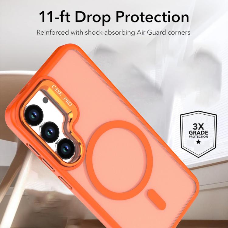 For Samsung Galaxy S23 5G Bright Color Frosted Skin-feel Camera Bracket Magsafe Phone Case