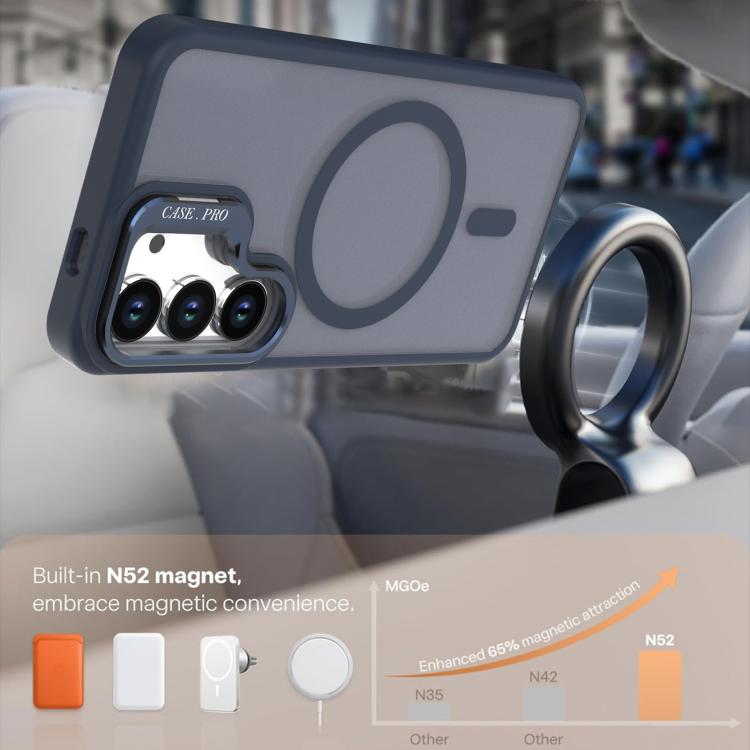 For Samsung Galaxy S23 5G Bright Color Frosted Skin-feel Camera Bracket Magsafe Phone Case