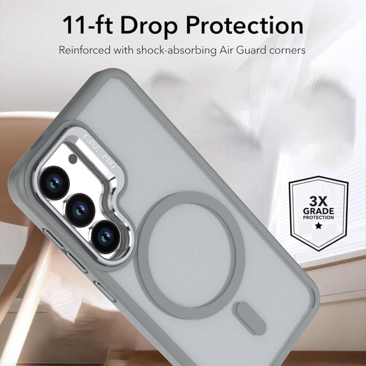 For Samsung Galaxy S23 5G Bright Color Frosted Skin-feel Camera Bracket Magsafe Phone Case