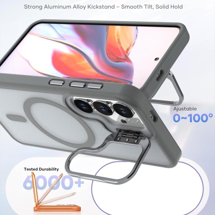 For Samsung Galaxy S23 5G Bright Color Frosted Skin-feel Camera Bracket Magsafe Phone Case