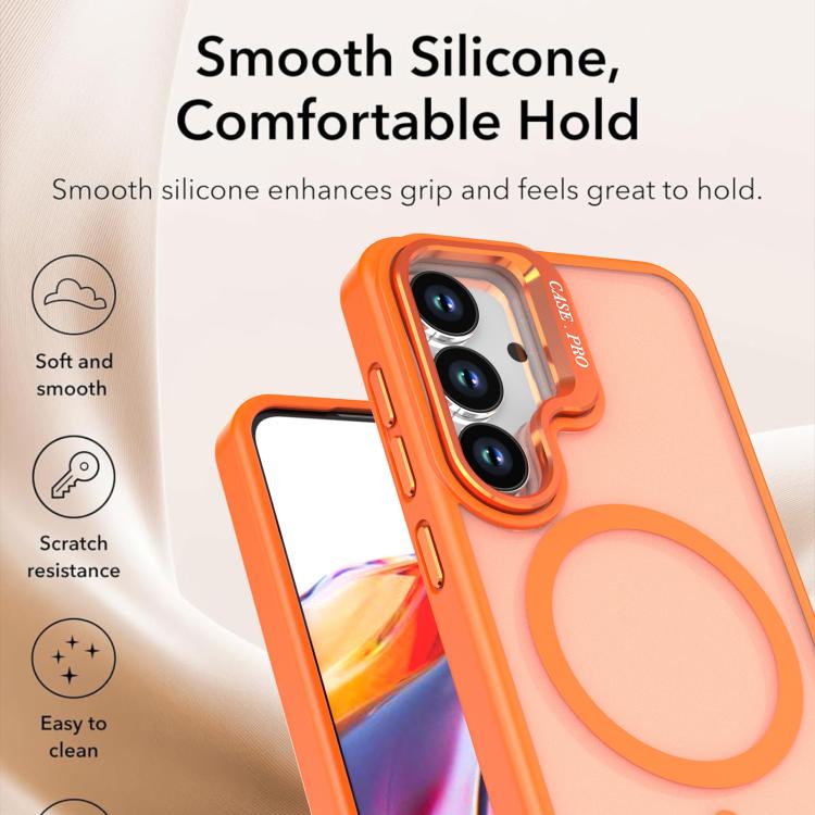 For Samsung Galaxy S25+ / S24+ 5G Bright Color Frosted Skin-feel Camera Bracket Magsafe Phone Case