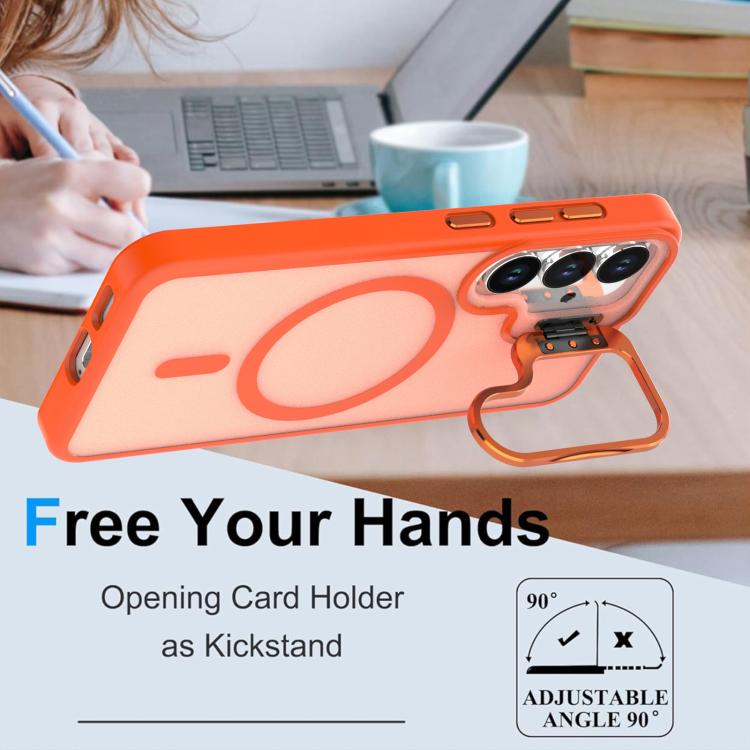 For Samsung Galaxy S25+ / S24+ 5G Bright Color Frosted Skin-feel Camera Bracket Magsafe Phone Case