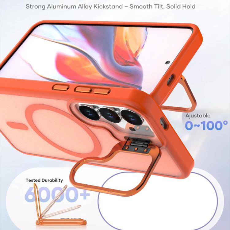 For Samsung Galaxy S25+ / S24+ 5G Bright Color Frosted Skin-feel Camera Bracket Magsafe Phone Case