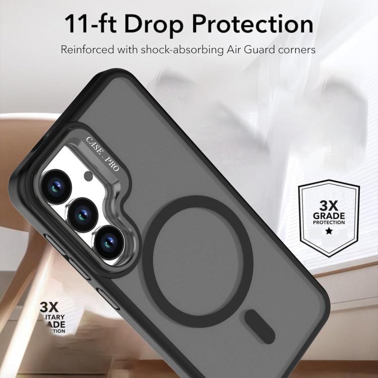 For Samsung Galaxy S25+ / S24+ 5G Bright Color Frosted Skin-feel Camera Bracket Magsafe Phone Case