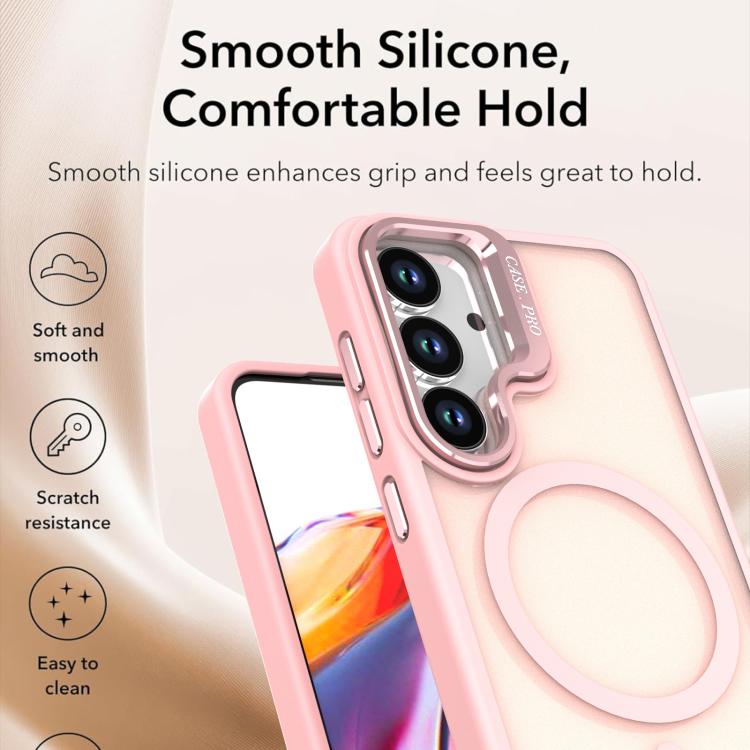 For Samsung Galaxy S25+ / S24+ 5G Bright Color Frosted Skin-feel Camera Bracket Magsafe Phone Case