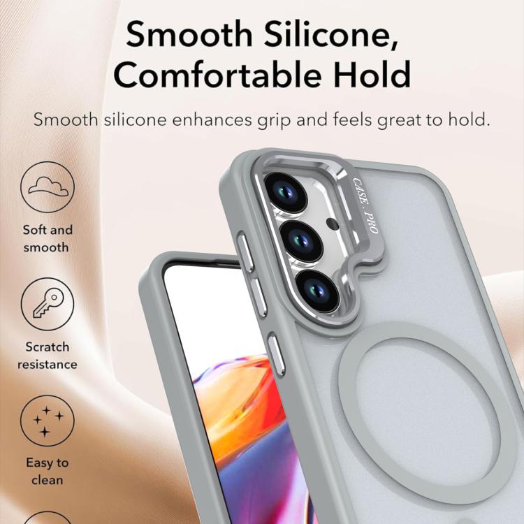 For Samsung Galaxy S25+ / S24+ 5G Bright Color Frosted Skin-feel Camera Bracket Magsafe Phone Case