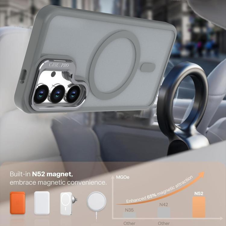 For Samsung Galaxy S25+ / S24+ 5G Bright Color Frosted Skin-feel Camera Bracket Magsafe Phone Case