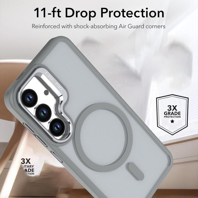 For Samsung Galaxy S25+ / S24+ 5G Bright Color Frosted Skin-feel Camera Bracket Magsafe Phone Case