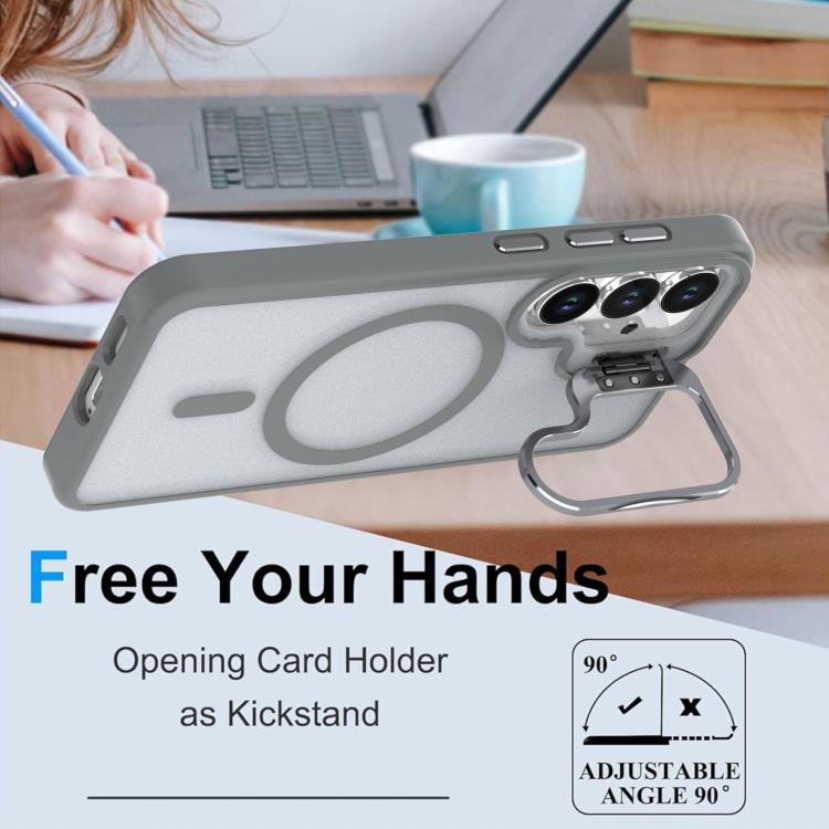 For Samsung Galaxy S25+ / S24+ 5G Bright Color Frosted Skin-feel Camera Bracket Magsafe Phone Case