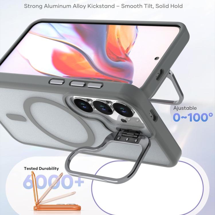 For Samsung Galaxy S25+ / S24+ 5G Bright Color Frosted Skin-feel Camera Bracket Magsafe Phone Case